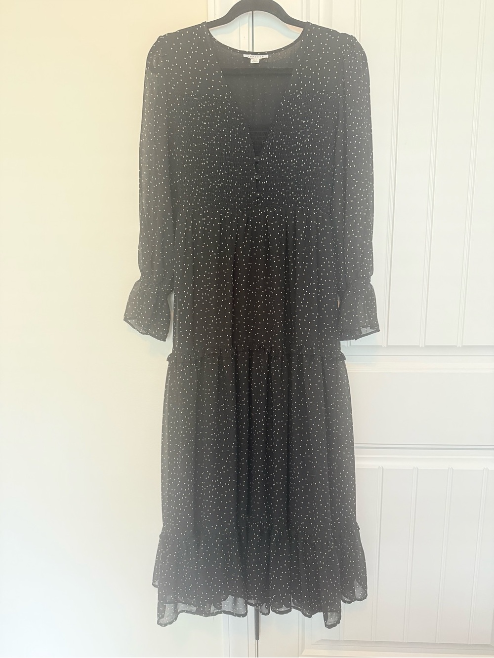 Topshop Black Dress with White Polka Dots